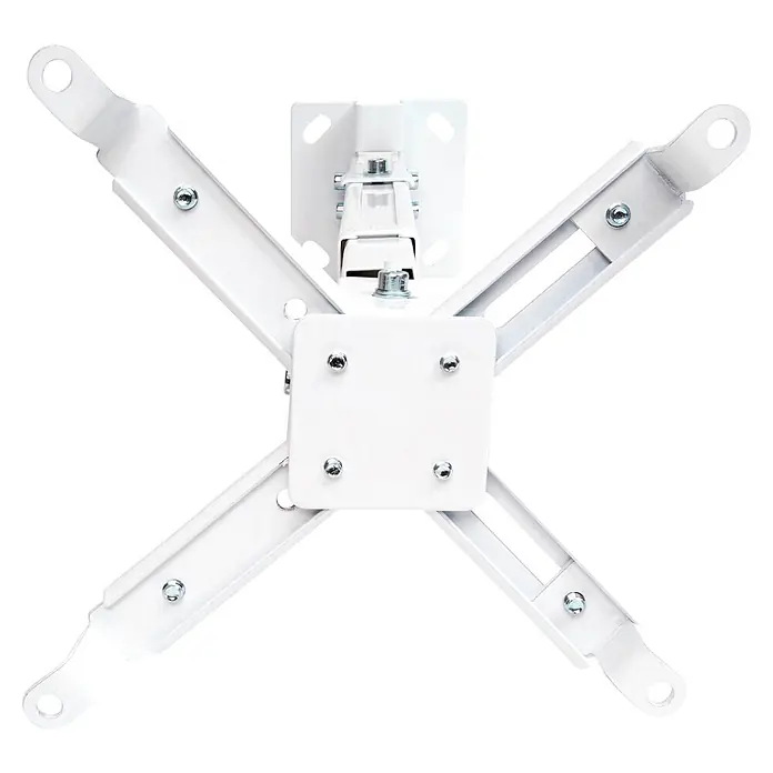Schwaiger Träger Beamerhalterung (Stahl, weiß) - Belastbarkeit: 20 kg - Weißer X-förmiger Beamer-Deckenhalter aus Metall mit verstellbaren Armen.