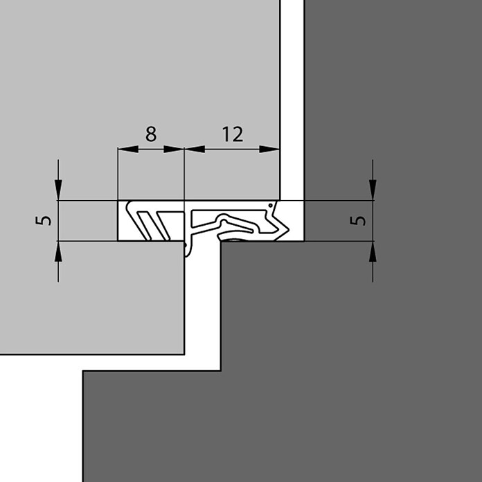 Ellen Frameprofiel 1201 SCF (l x b x h: 25 m x 12 mm x 5 mm, Kunststof, Zwart) | BAUHAUS