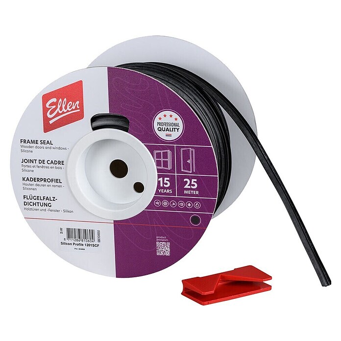Ellen Frameprofiel 1201 SCF (l x b x h: 25 m x 12 mm x 5 mm, Kunststof, Zwart) | BAUHAUS