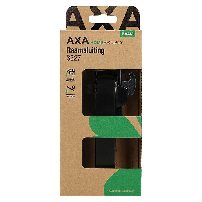 Axa Raamgreep 3327 - links (Aluminium, Zwart, DIN-L) | BAUHAUS