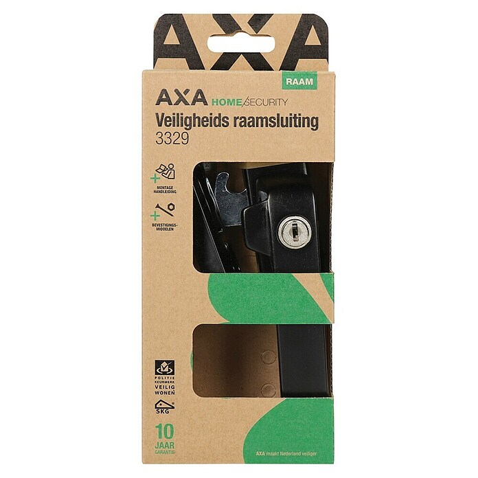 Axa Raamgreep 3329 - rechts (Aluminium, Zwart) | BAUHAUS