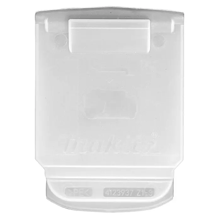 Makita XGT 40V max. Akku-Kombihammer HR011GU201 - 40 V, 2 Akkus, 4 Ah, 3,3 J - Milchweiße Kunststoffabdeckung mit geprägtem Makita-Logo und Teilenummer.