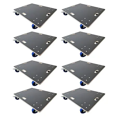 PROREGAL Profi Transportroller HERCULES 80x60 cm Schwerlast bis 800 kg 4 Gummirollen mit Bremse & Griff, Siebdruckplatte rutschfest, 8er Set Rollbrett für Möbel Möbelroller Transporthilfe Werkstatt
