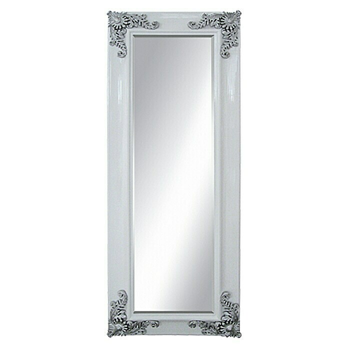 Kristall-Form Rahmenspiegel Tormes (60 x 160 cm, Weiß)
