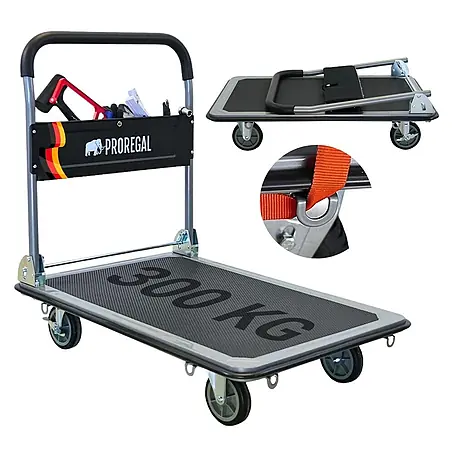 Proregal  Transportroller BIG RHINO 300, klappbar, mit Werkzeugtasche & 6 Sicherungsösen