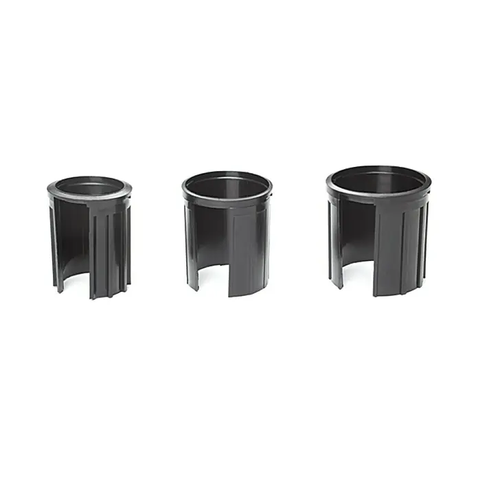 Doppler Reduzierring - Geeignet für: Schirmsockel - Drei schwarze Bewässerungsdüsenverlängerungen aus Kunststoff. Ideal für die Gartenbewässerung und Rasenpflege.