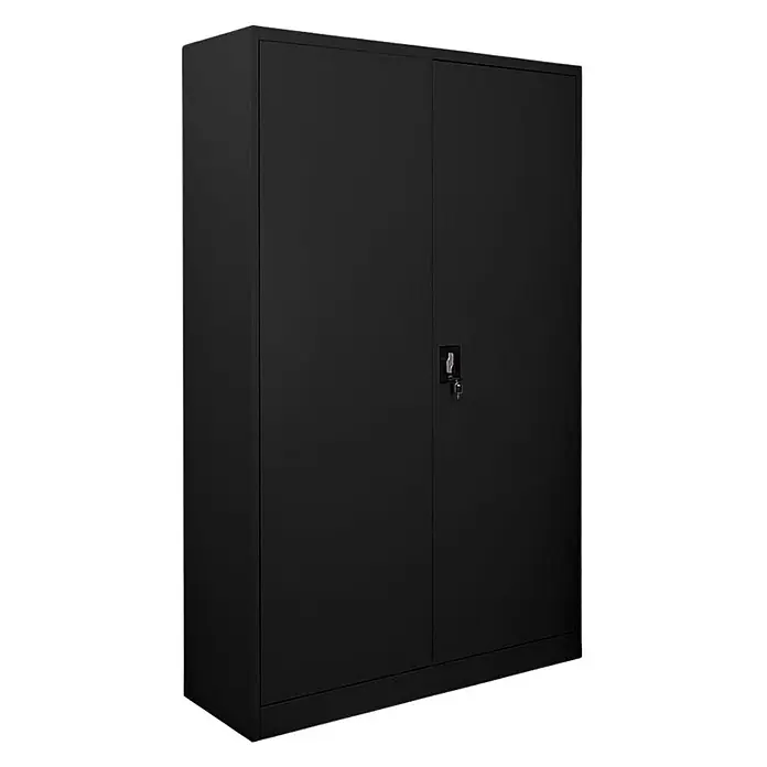 Proregal Aktenschrank ELEPHANT komplett montiert - Schwarz - Schwarzer Metallschrank mit zwei Türen, Schloss und Schlüssel.