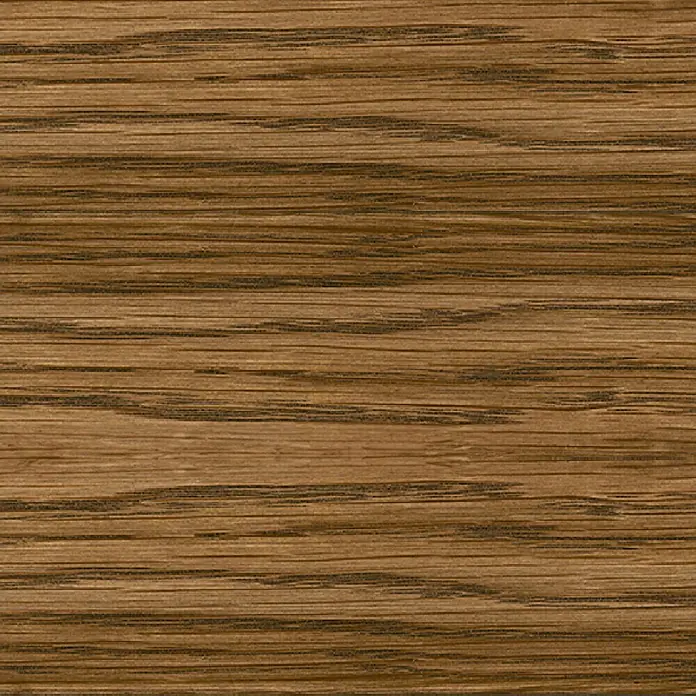 Osmo High Solid Hartwachsöl Farbig - Terra, 750 ml, Seidenmatt - Nahaufnahme von braunem Holzfurnier mit feiner Maserung, ideal für Möbel und Innenausbau. Die Textur sorgt für Wärme und natürliche Ästhetik.