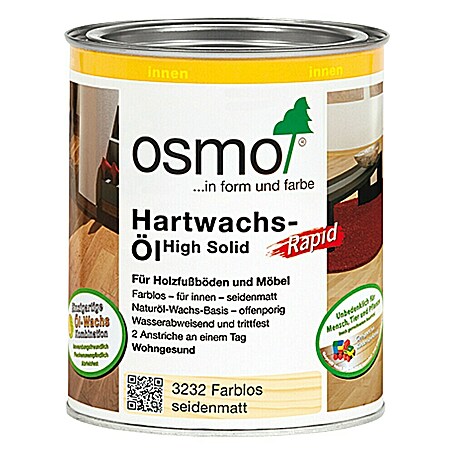 Osmo High Solid Hartwachsöl Rapid (Farblos, 750 ml, Seidenmatt)
