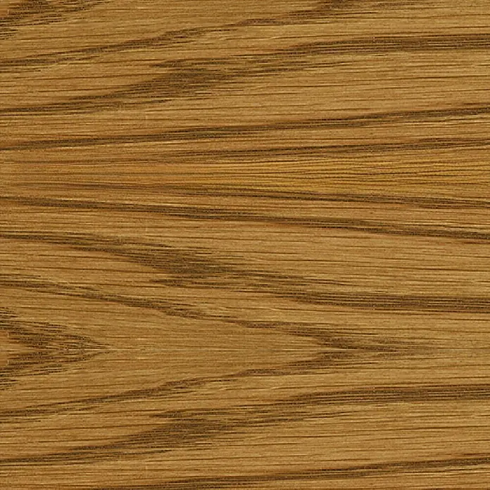 Osmo High Solid Hartwachsöl Farbig - Bernstein, 750 ml, Seidenmatt - Nahaufnahme von Eichenholz mit Maserung, ideal für Möbel, Böden oder Wandverkleidungen. Warme Farbtöne und natürliche Textur.