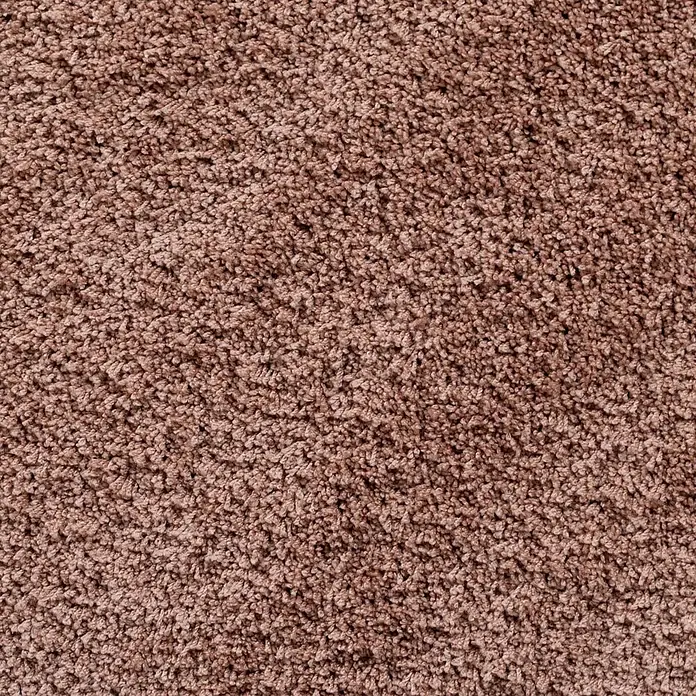 Bricoflor Teppichfliese - Breite: 50 cm, Velours, pink - Nahaufnahme einer weichen braunen Hochflorteppich-Textur.