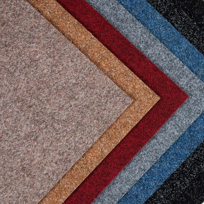 Bricoflor Teppichfliese - Breite: 50 cm, Nadelfilz, Polypropylen, rot - Geschichtete, strukturierte Teppichmuster in Beige, Hellbraun, Rot, Grau, Blau und Schwarz.