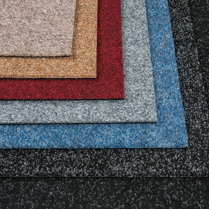 Bricoflor Teppichfliese - Breite: 50 cm, Nadelfilz, Polypropylen, beige - Geschichtete, texturierte Teppichmuster in verschiedenen Farben: Beige, Braun, Rot, Grau, Blau und Schwarz.