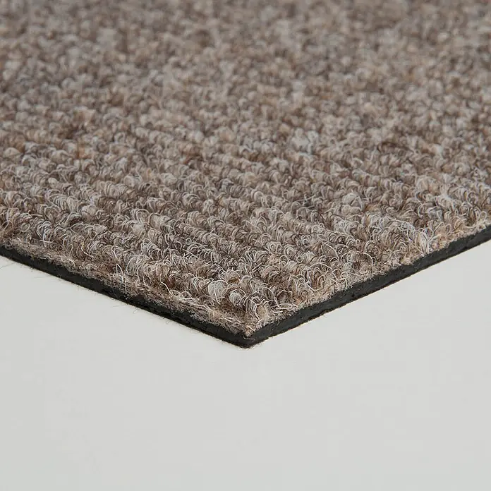 Bricoflor Teppichfliese -  - Robuste, melierte braun-beige Schlingenflormatte mit schwarzem Gummirand.
