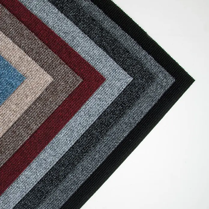 Bricoflor Teppichfliese -  - Geschichtete, gerippte Fußmatten in Blau, Beige, Braun, Rot, Grau und Schwarz.
