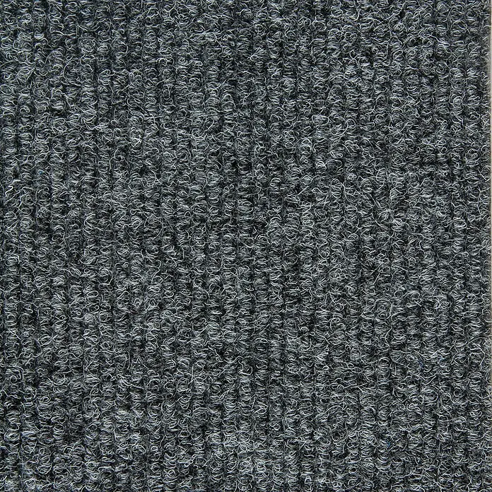 Nadelvlies Teppich Fliesen grau Selbstliegende Teppichfliesen in 50x50 cm aus Nadelfilz Schatex Teppichbodenfliesen dunkelgrau ideal für Büro -  - Dunkelgraue Schlingenware Teppichstruktur.