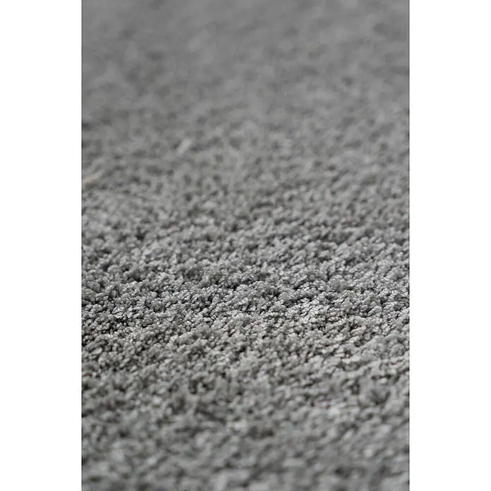 Bricoflor Teppichfliese - Breite: 50 cm, Velours, grau - Grauer, strukturierter Teppich, Nahaufnahme der Oberfläche.