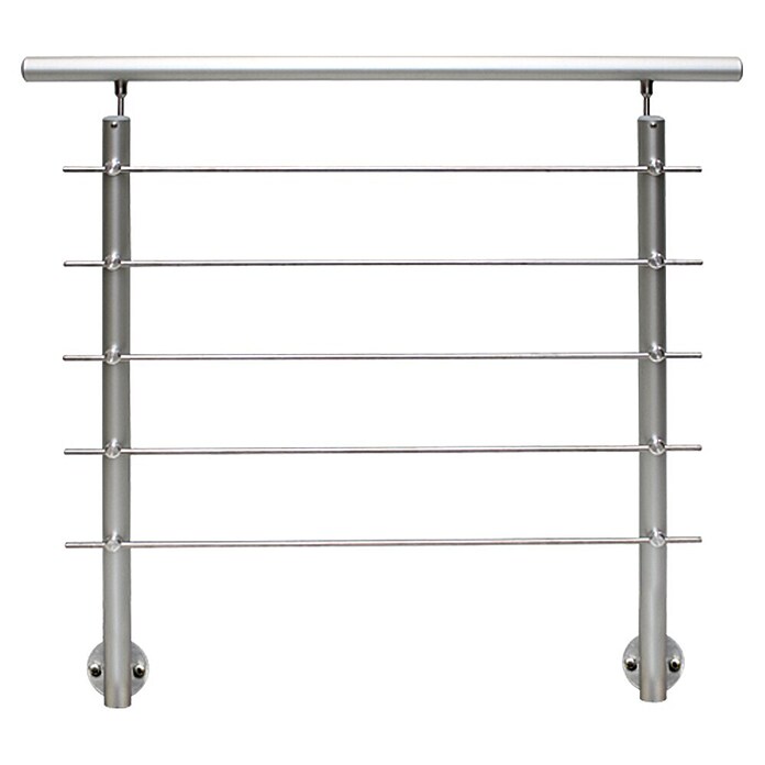 Treba Frewa Juego de barandilla (Montaje lateral, Aluminio, Plateado, Largo: 1.500 mm)