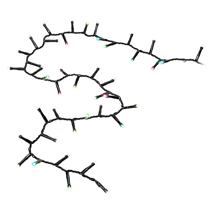 Konstsmide LED-Clusterlichterkette Pastell - Außen, Länge: 8,78 cm, 400 Stk., Netzbetrieben - Bunte LED-Weihnachtsbeleuchtung mit schwarzem Kabel.