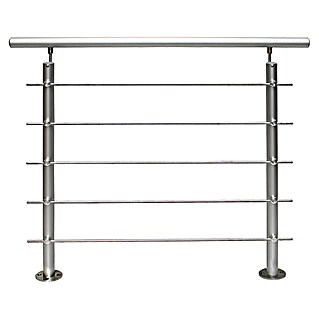 Treba Frewa Juego de barandilla (Montaje sobre suelo, Aluminio, Plateado, Largo: 150 cm)