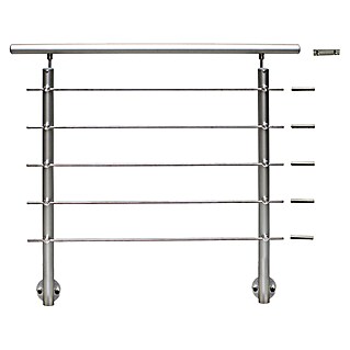 Treba Frewa Juego de barandilla (Montaje lateral, Acero inoxidable V2A, Plateado, Largo: 150 cm)