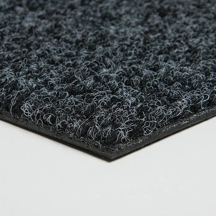 Bricoflor Teppichfliese - Breite: 50 cm, Nadelfilz, Polypropylen, grau - Strukturierte dunkelgraue Fußmatte mit Schlingenfasern und schwarzer Gummiunterseite.