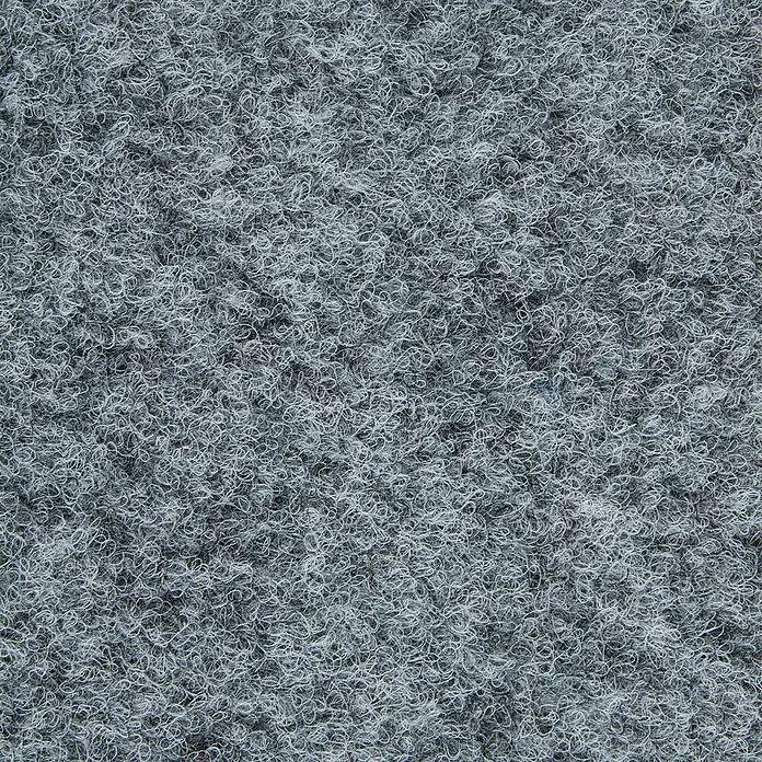 Bricoflor Teppichfliese - Breite: 50 cm, Nadelfilz, Polypropylen, grau - Nahaufnahme eines dichten, texturierten grau-schwarzen Schlingenteppichs oder einer Matte.
