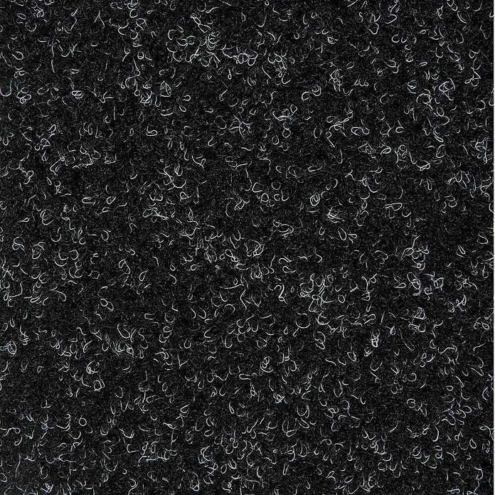 Bricoflor Teppichfliese - Breite: 50 cm, Nadelfilz, Polypropylen, schwarz - Dunkelgrauer Teppich oder Stoff mit sichtbaren, helleren Schlingenfasern.
