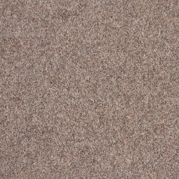 Bricoflor Teppichfliese - Breite: 50 cm, Nadelfilz, Polypropylen, beige - Nahaufnahme einer melierten braun-beigen Teppichstruktur.