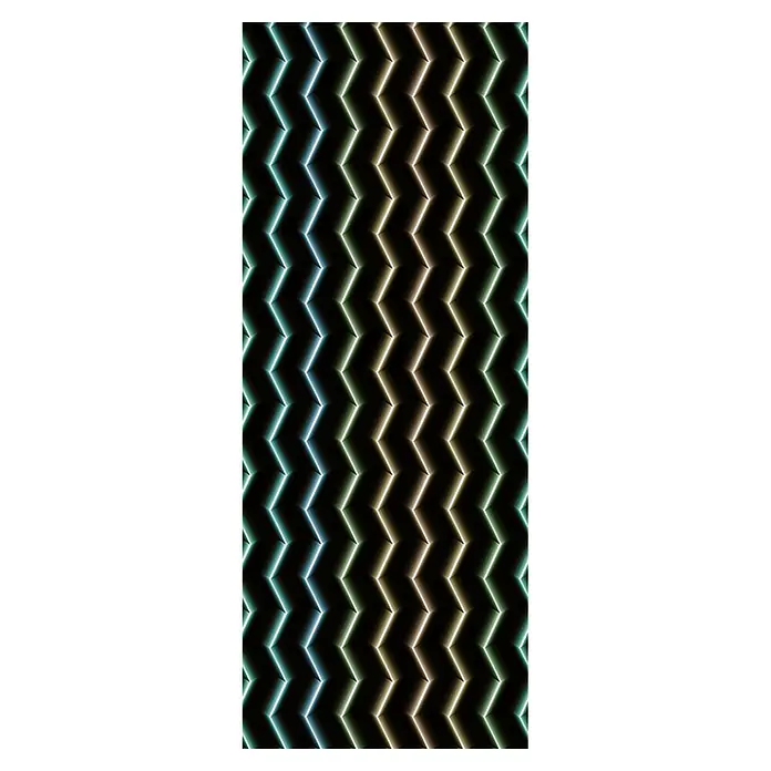 Marburg Smart Art Aspiration Fototapete Grafik V - B x H: 106 x 270 cm, Vlies - Leuchtendes Chevron-Muster mit Farbverlauf von Blaugrün zu Gold.