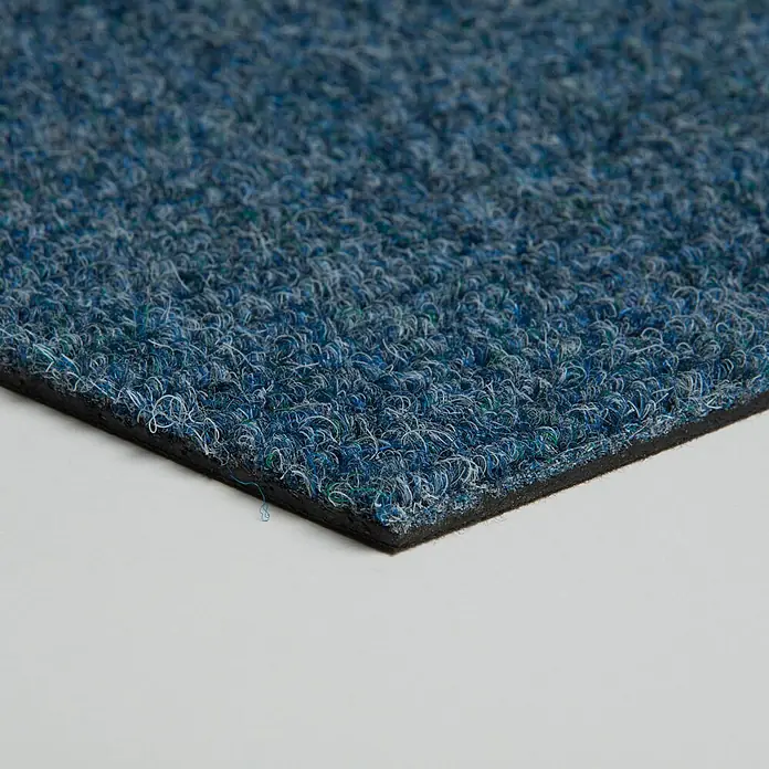 Bricoflor Teppichfliese -  - Strukturiertes blaues Matten- oder Teppichmuster mit Mischfasern und schwarzer Gummirückseite.