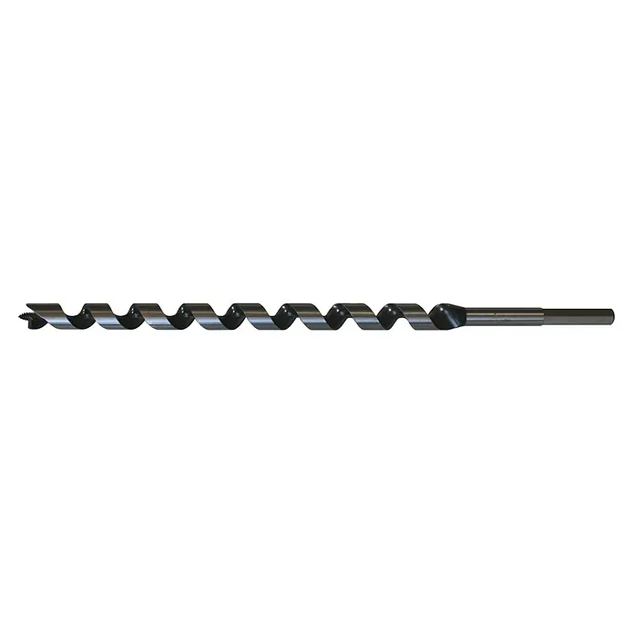 Famex Holzbohrer Star-M-4L-180 - Durchmesser Bohrer: 18 mm - Langer, dunkler Metall-Schneckenbohrer mit Gewindespitze und Sechskantschaft zum Bohren von Holz.