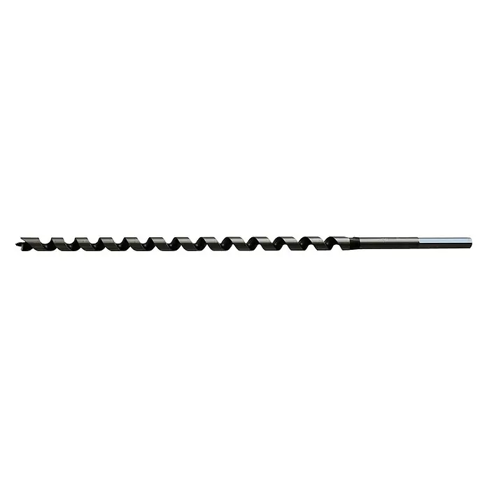 Famex Holzbohrer Star-M-4L-120 - Durchmesser Bohrer: 12 mm - Dunkler Metall-Schlangenbohrer mit Spiralnuten, Schraubenspitze und Sechskantschaft.