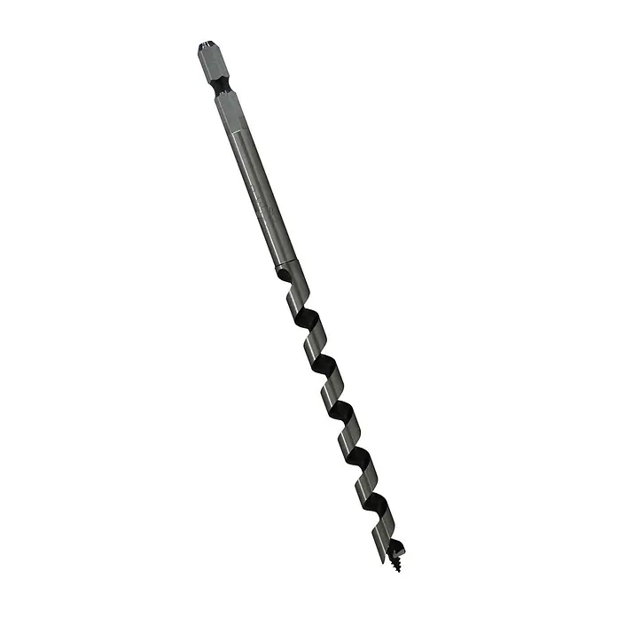 Famex Holzbohrer Star-M-6-080 - Durchmesser Bohrer: 8 mm - Silberner Holzbohrer mit Sechskantschaft und selbstschneidender Gewindespitze.