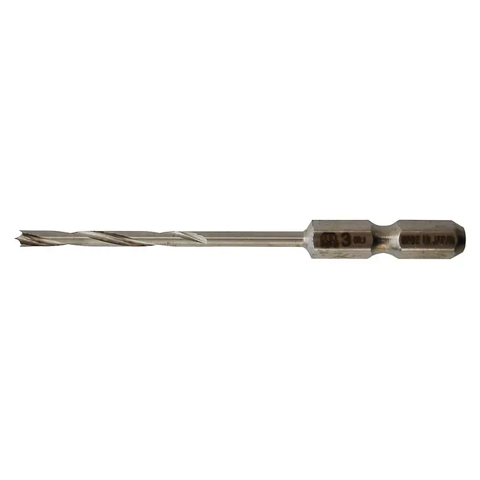 Famex Universalbohrer Star-M-601-030 - Durchmesser Bohrer: 3 mm - Silberfarbener Spiralbohrer mit Sechskantschaft, M3 gekennzeichnet und 'MADE IN JAPAN'.