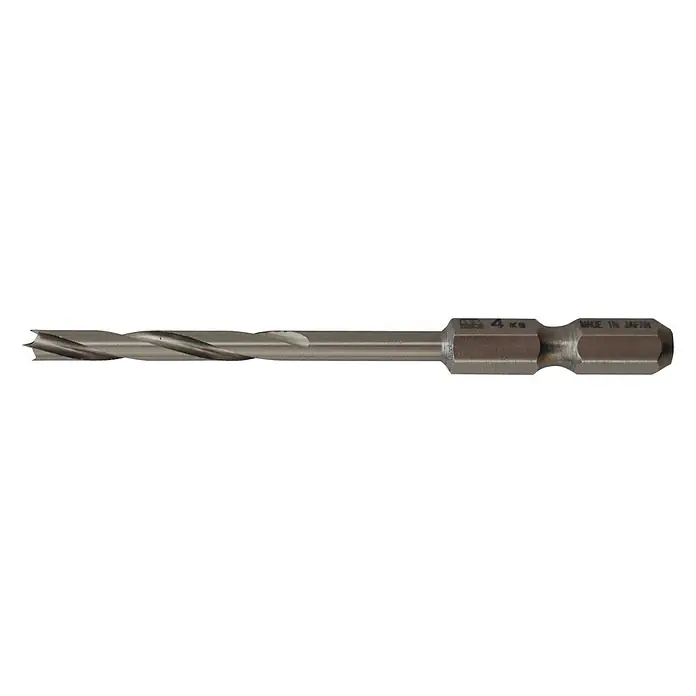 Famex Universalbohrer Star-M-601-040 - Durchmesser Bohrer: 4 mm - Silberfarbener Metallbohrer mit spiralförmigen Schneidkanten und Sechskantschaft.