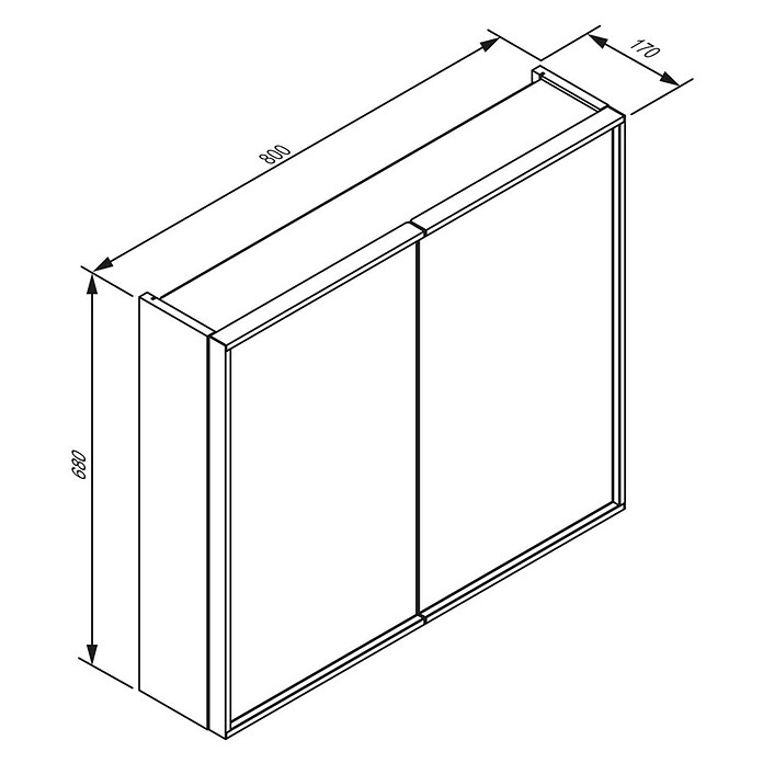 Camargue LED-Spiegelschrank Alumea (B x H: 80 x 68 cm, Anthrazit) | BAUHAUS