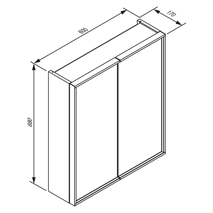 Camargue LED-Spiegelschrank Alumea (B x H: 60 x 68 cm, Anthrazit) | BAUHAUS