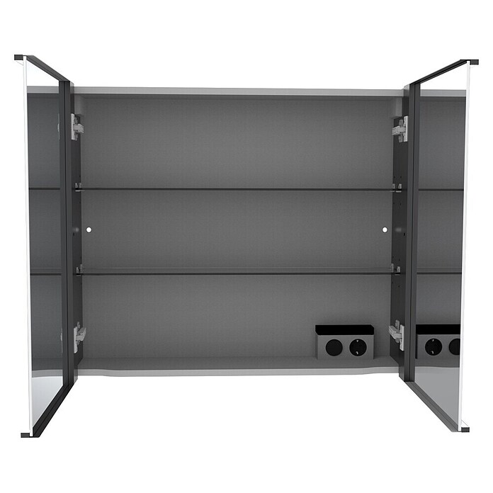 Camargue LED-Spiegelschrank Alumea (B x H: 80 x 68 cm, Anthrazit) | BAUHAUS
