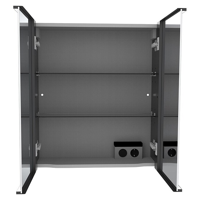 Camargue LED-Spiegelschrank Alumea (B x H: 60 x 68 cm, Anthrazit) | BAUHAUS
