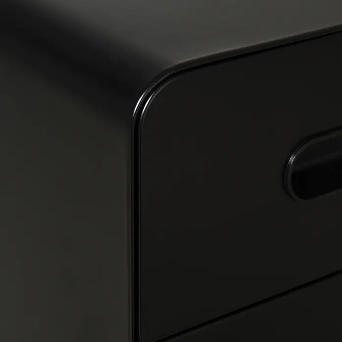 Vinsetto Rollcontainer Rollcontainer - Schwarz, Anzahl Schubladen: 3 Stk. - Dunkelgrau/schwarzer matter Schrank mit abgerundeten Kanten und integriertem Griff.