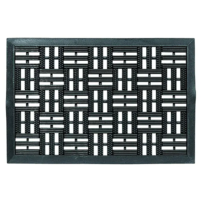 Astra Gummimatte Dynamic I - Schwarz, 40 x 60 cm, Kunststoff - Schwarze Fußmatte mit geflochtenem Muster und rechteckiger Form. Die ideale Schmutzfangmatte für den Eingangsbereich.