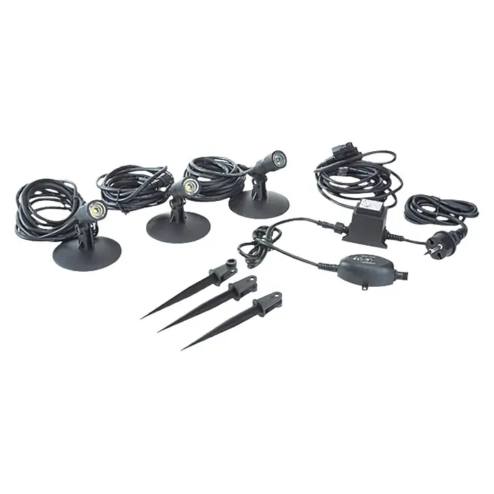 Ritter Leuchten LED-Strahler - 250 lm, L x B x H: 90 x 90 x 60 mm, IP68 - Set mit drei LED-Gartenstrahlern inklusive Zubehör für die Beleuchtung von Gärten und Außenbereichen.