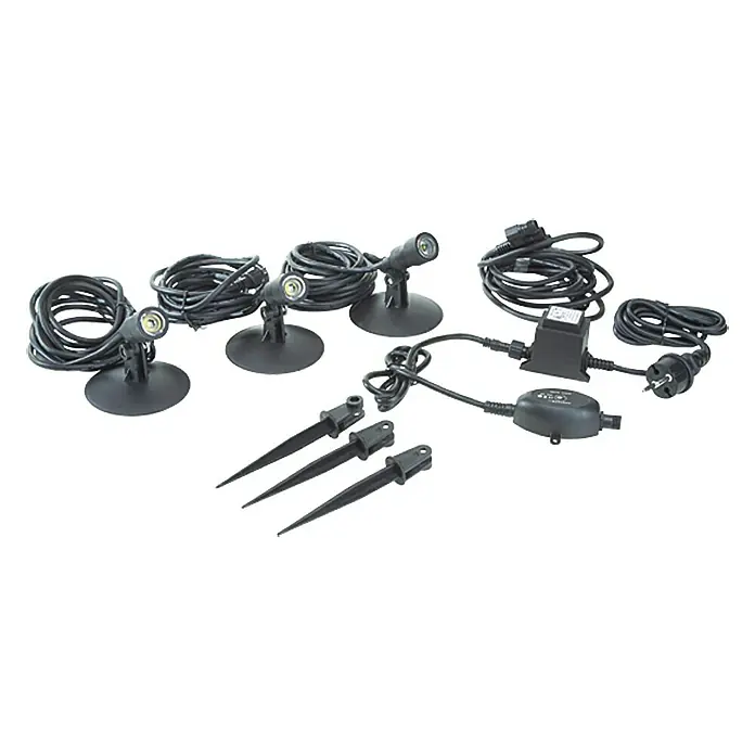 Ritter Leuchten LED-Strahler - 250 lm, L x B x H: 90 x 90 x 60 mm, IP68 - Set mit drei LED-Gartenstrahlern inklusive Zubehör für die Beleuchtung von Gärten und Außenbereichen.