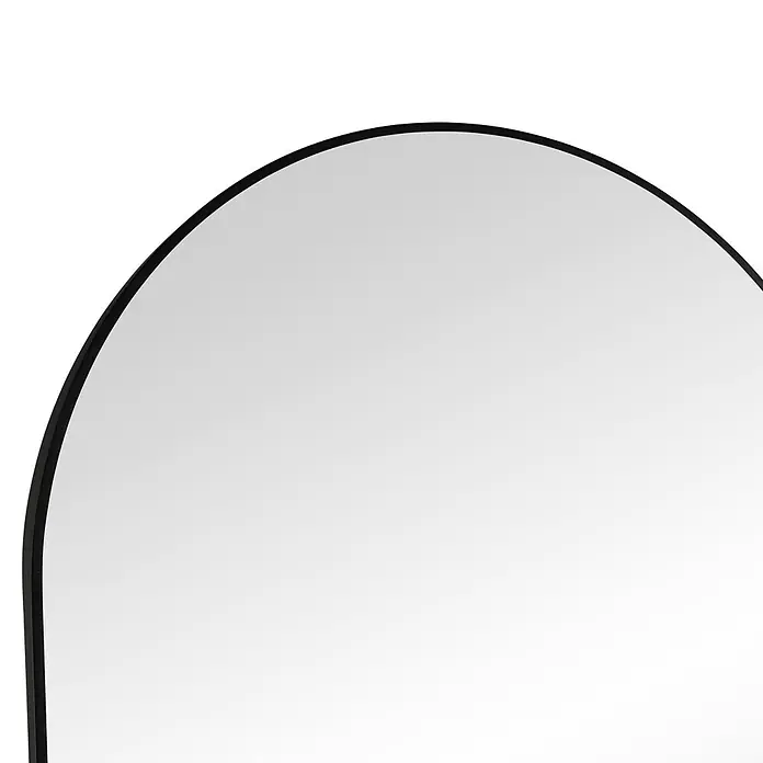 Standspiegel Mira - 70 x 170 cm, Gebogen, Schwarz - Gewölbter Spiegel mit schlankem schwarzem Rahmen.
