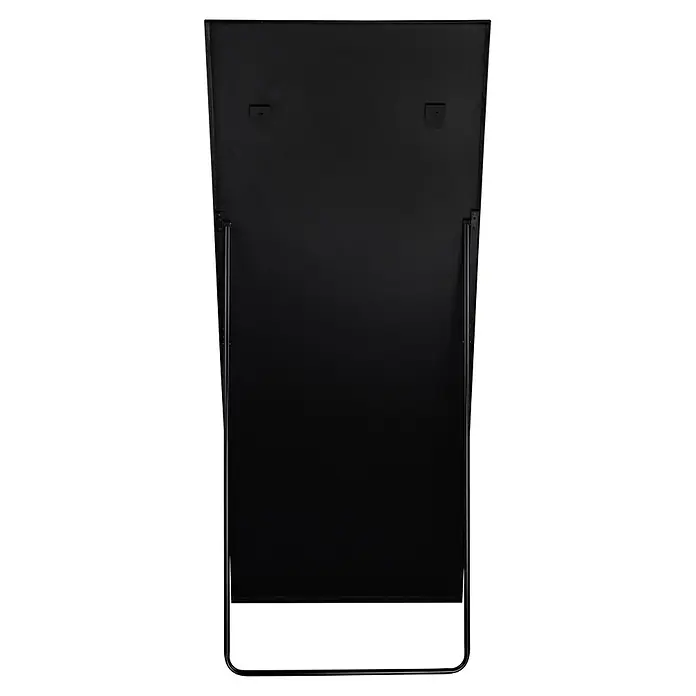 Standspiegel Mira - 70 x 170 cm, Eckig, Schwarz - Schwarzer Standspiegel mit Metallrahmen und verstellbarem Ständer.