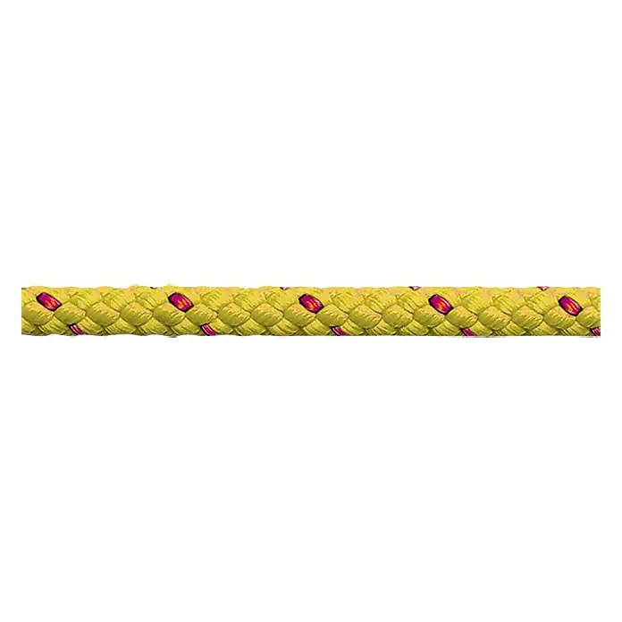 Robline Schwimmschot Meterware Albatros - 8 mm - Gelbes Seil mit rosa Akzenten, ideal zum Sichern und Klettern. Hochwertige Verarbeitung für maximale Sicherheit und Langlebigkeit.