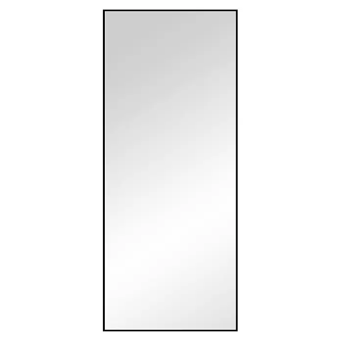 Standspiegel Mira - 70 x 170 cm, Eckig, Schwarz - Rechteckiger Spiegel mit dünnem schwarzem Rahmen.