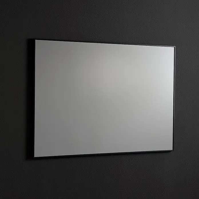 Kiamami Valentina Wandspiegel - 20 x 700 cm, Farblos - Rechteckiger Spiegel mit schmalem schwarzem Rahmen.