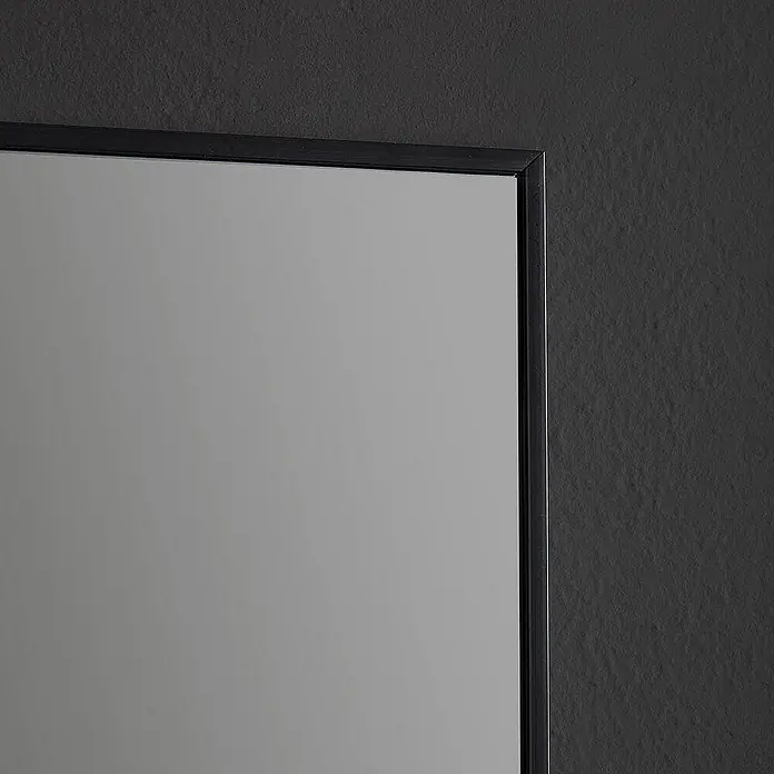 Kiamami Valentina Wandspiegel - 20 x 700 cm, Schwarz - Schwarz gerahmter Spiegel mit reflektierender Oberfläche.
